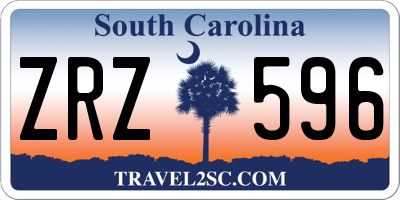 SC license plate ZRZ596