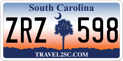 SC license plate ZRZ598