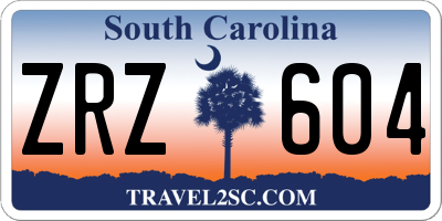 SC license plate ZRZ604
