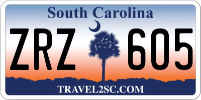 SC license plate ZRZ605