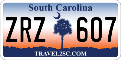 SC license plate ZRZ607