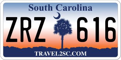 SC license plate ZRZ616