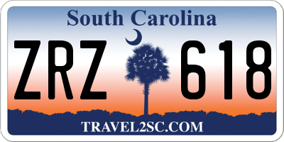 SC license plate ZRZ618