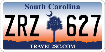SC license plate ZRZ627
