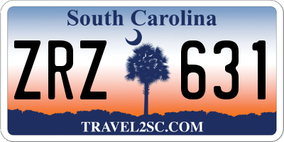 SC license plate ZRZ631
