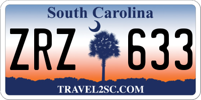 SC license plate ZRZ633