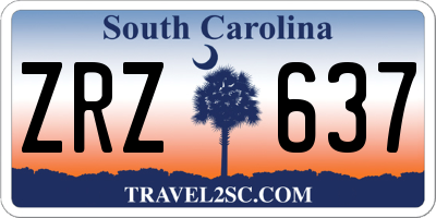 SC license plate ZRZ637