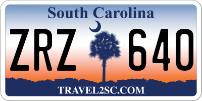 SC license plate ZRZ640