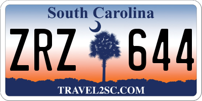 SC license plate ZRZ644