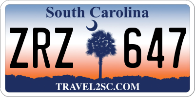 SC license plate ZRZ647