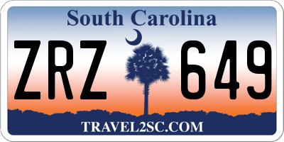 SC license plate ZRZ649