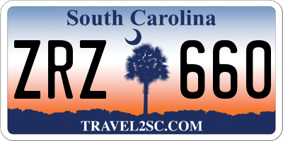 SC license plate ZRZ660