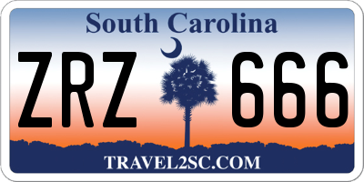 SC license plate ZRZ666