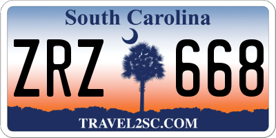 SC license plate ZRZ668