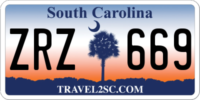 SC license plate ZRZ669