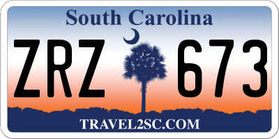 SC license plate ZRZ673