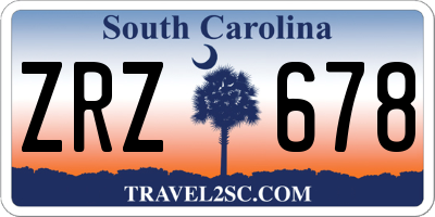 SC license plate ZRZ678
