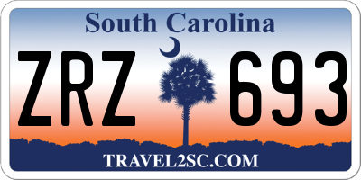 SC license plate ZRZ693