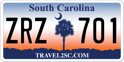 SC license plate ZRZ701