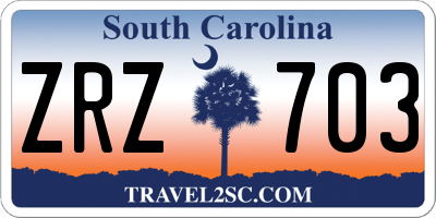SC license plate ZRZ703