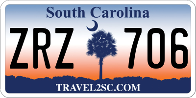 SC license plate ZRZ706
