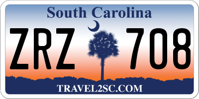 SC license plate ZRZ708
