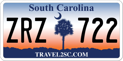 SC license plate ZRZ722