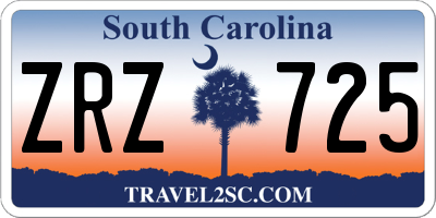 SC license plate ZRZ725