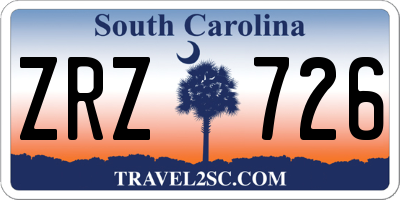 SC license plate ZRZ726