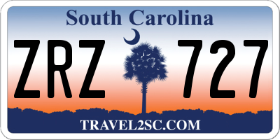 SC license plate ZRZ727