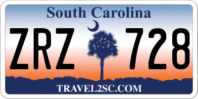 SC license plate ZRZ728