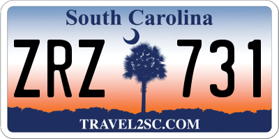 SC license plate ZRZ731