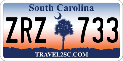 SC license plate ZRZ733