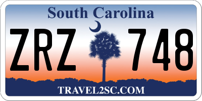 SC license plate ZRZ748