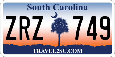 SC license plate ZRZ749