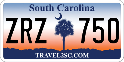 SC license plate ZRZ750