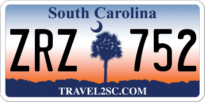 SC license plate ZRZ752
