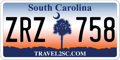 SC license plate ZRZ758
