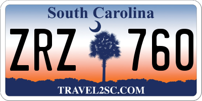 SC license plate ZRZ760