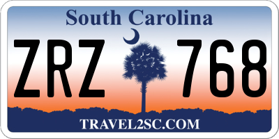 SC license plate ZRZ768