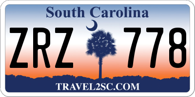 SC license plate ZRZ778