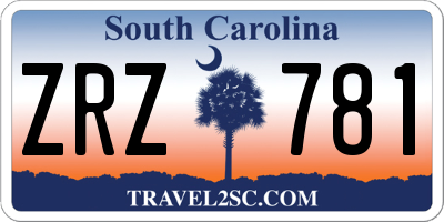 SC license plate ZRZ781