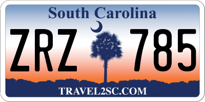 SC license plate ZRZ785