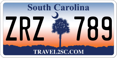 SC license plate ZRZ789