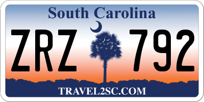 SC license plate ZRZ792