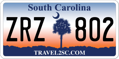 SC license plate ZRZ802