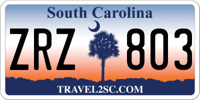 SC license plate ZRZ803
