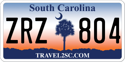 SC license plate ZRZ804