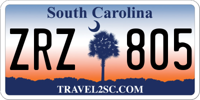 SC license plate ZRZ805