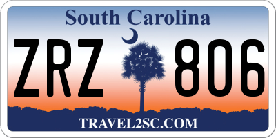 SC license plate ZRZ806